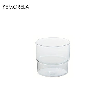 KEMORELA 290ML Glass Cup Coffee Mug Origami Style Heat Resistant Vintage Drinkware Smoothie Shot Transparent Wine Ice Beer