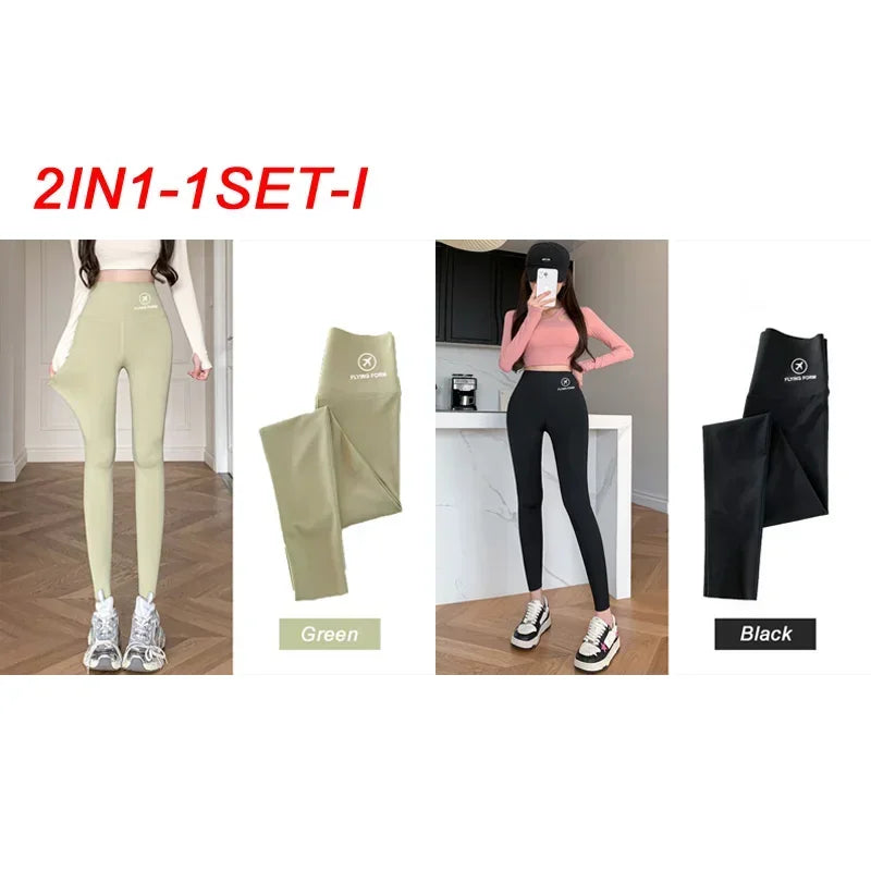 M-XL Shark pants women wear spring  autumn winter thin high-waisted belly lift hip yoga tights small feet black leggings