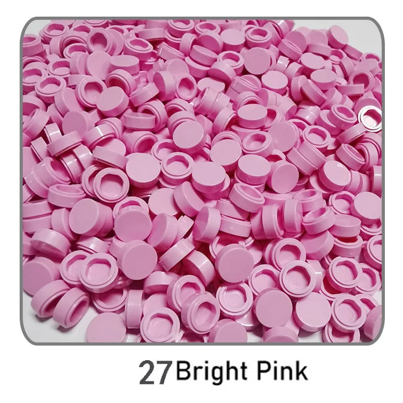 1000Pcs Tile 1x1 Round Building Blocks | 52 Color DIY Educational Creative Toy Set