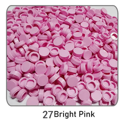 1000Pcs Tile 1x1 Round Building Blocks | 52 Color DIY Educational Creative Toy Set