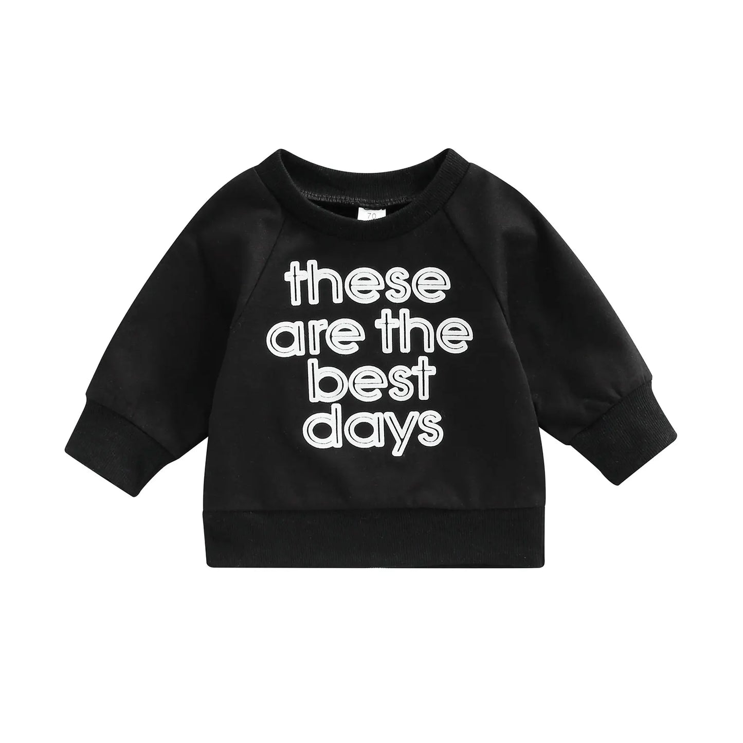 Baby Long Sleeve Letter Print Sweatshirt | Soft Cotton Blend Pullover for Girls