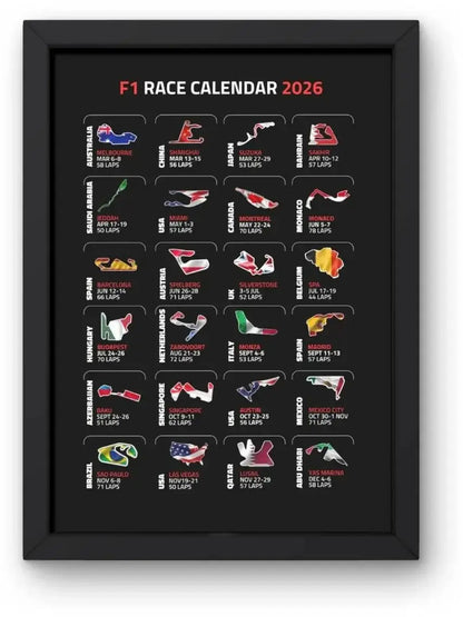 Lap Legends 2025 Racing Program Print Unframed Wall Art Decor Ideal Gift for Formula 1 F1 Fans