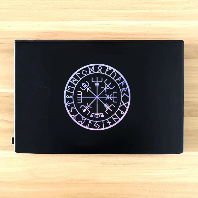 Viking Protection Runes Vegvisir Compass Talisman Red Vinyl Decal | Car and Laptop Decorative Sticker