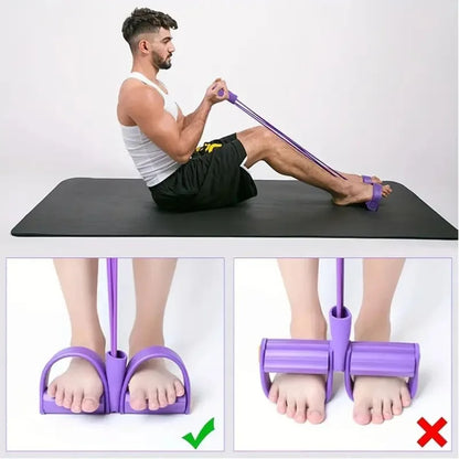 6-Tube Resistance Band Multi Function Tension Rope Fitness Bands 6-Tube Elastic Yoga Pedal Puller For Sports Exercises At Gym