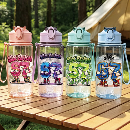 500ml 17oz Printed Straw Cup | BPA Free Summer Sports Water Bottle
