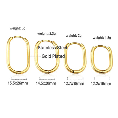 LUXUSTEEL Simple Hoop Earrings | Anti-Allergy Stainless Steel for Women
