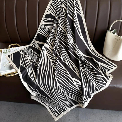 90x90cm Square Silk-Feel Scarf – Luxury Women’s Shawl & Head Wrap