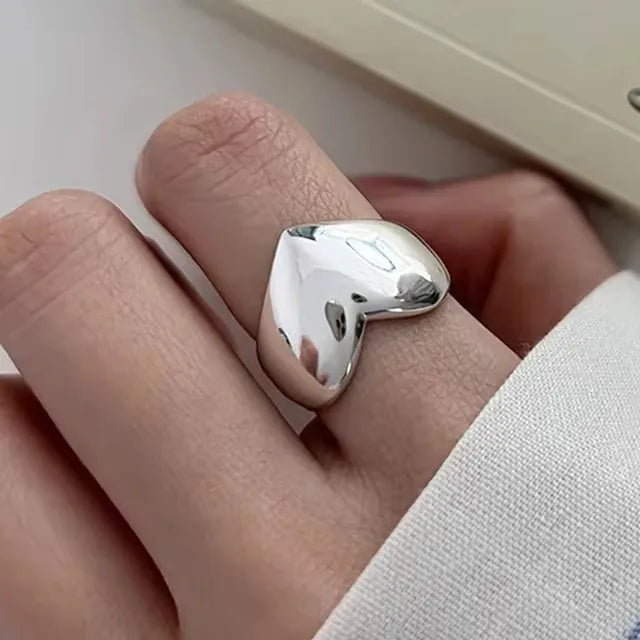 VENTFILLE 925 Sterling Silver Adjustable Rings | Vintage Hip Hop Couples Jewelry
