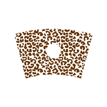 Leopard Pattern Full Wrap Vinyl Sticker for 24 oz Cold Cup | Cheetah Coffee Cup Decal