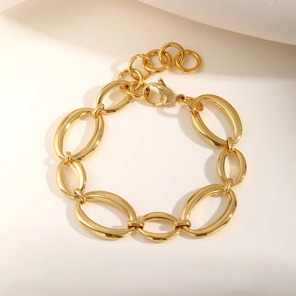 Elliptical Chain Bracelet for Women | Handmade Stainless Steel Jewelry