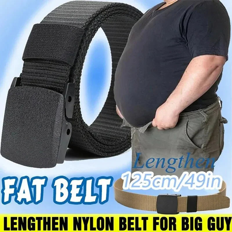 Adjustable Canvas Tactical Belt with Automatic Buckle – Non-Metal Outdoor Casual Belt (120–150 cm | 47–59 in)