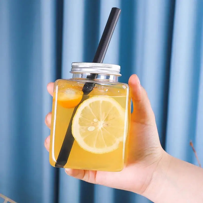 Plastic Disposable Square Bottle 500ML 650ML | Leakproof Juice, Milk Tea & Yogurt Container for Home and Commercial Use
