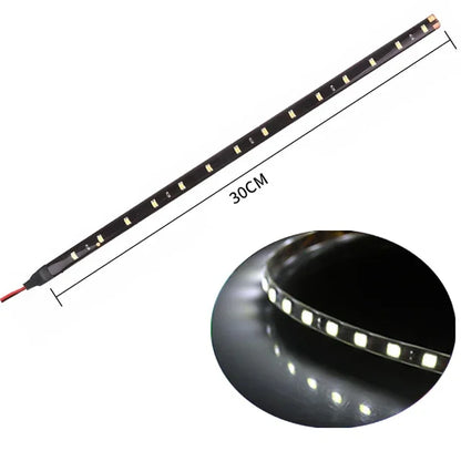 LED Car Strip Light 30cm 12V Waterproof | 2-Pack Neon Atmosphere Lamp for Interior Car Decor
