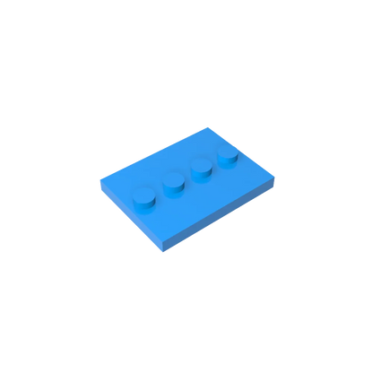 Gobricks GDS-980 Tile, Modified 3 x 4 with 4 Studs in Center | Compatible Building Block for DIY and MOC