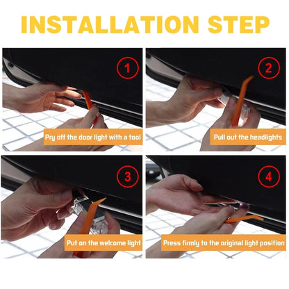 2pcs Car Door Welcome Light Auto LED Projector Decorative Lamp for Subaru XV Forester Outback Impreza Legacy Tribeca Accessoires