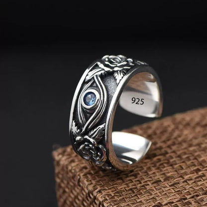 VENTFILLE 925 Sterling Silver Flower Lace Ring | Korean Fashion Adjustable CZ Ring