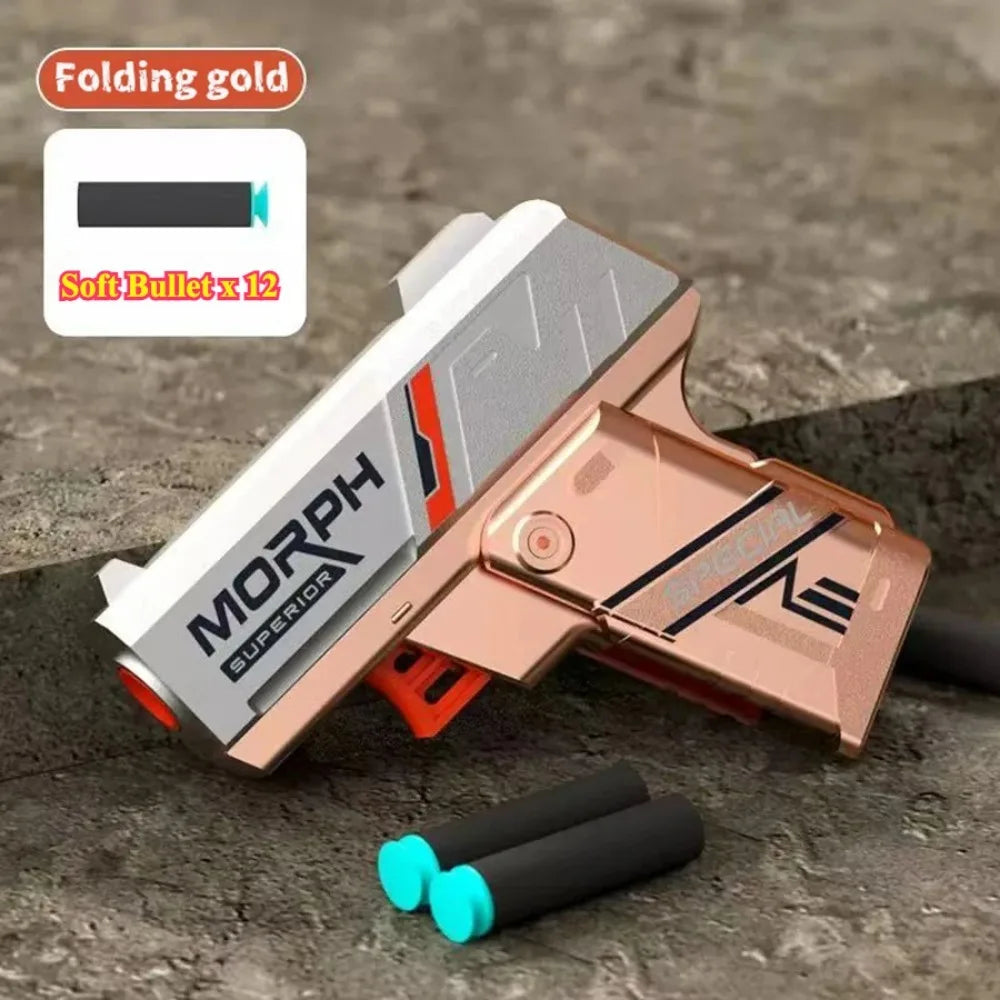 Mini Shell Soft Bullet Launcher Toy Gun | Manual Loading Stress Relief Toy for Outdoor Fun