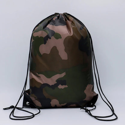 Outdoor Sport Camouflage Backpack | Waterproof Drawstring Bag for Gym, Travel, Camping, Hiking, Marathon, Football, Basketball