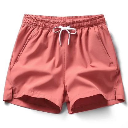 Unisex Lightweight Running Shorts with Zipper Pockets - Quick-Dry Athletic and Beach Shorts