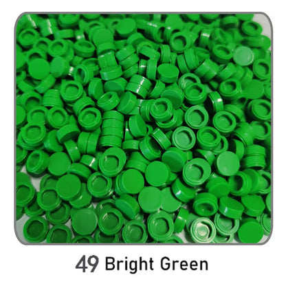 1000Pcs Tile 1x1 Round Building Blocks | 52 Color DIY Educational Creative Toy Set