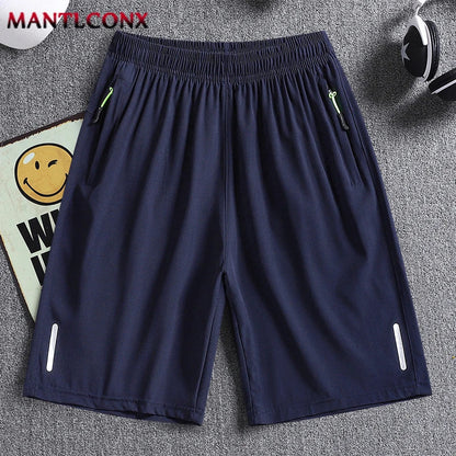 Men's Quick-Dry Gym & Running Shorts - Elastic Waist, Zipper Pockets, Breathable Workout Shorts (M-4XL)