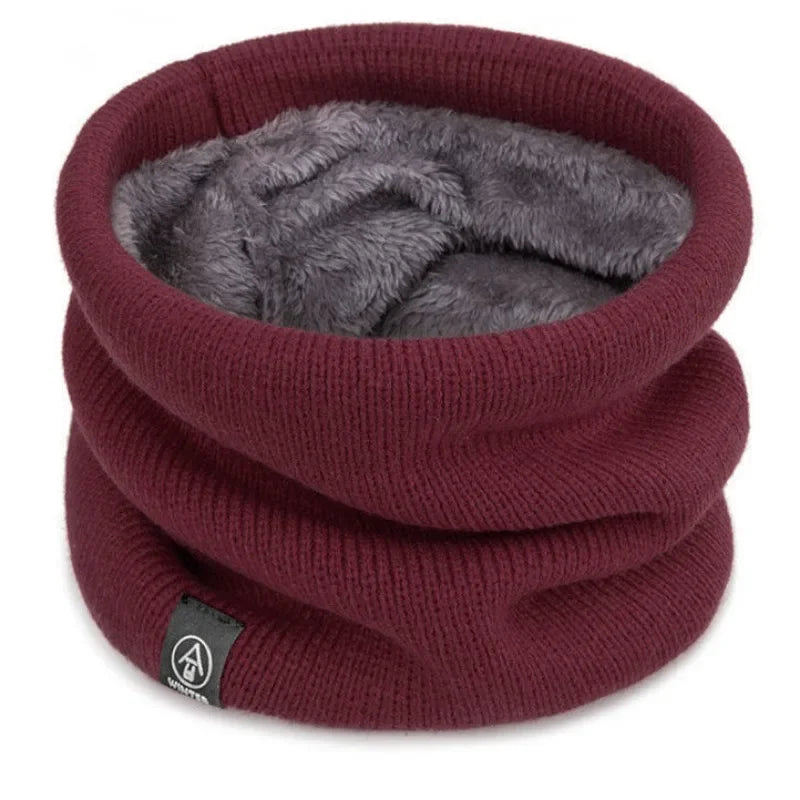 Knitted Neck Warmer Unisex Winter Neck Gaiter Thick Fleece Face Cover for Skiing Running Hiking