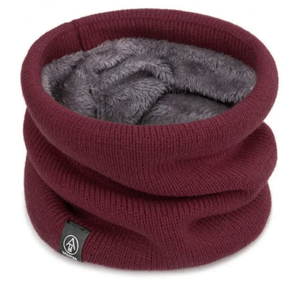 Knitted Neck Warmer Unisex Winter Neck Gaiter Thick Fleece Face Cover for Skiing Running Hiking
