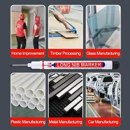20mm Deep Hole Long Nib Markers Set | Multi-Purpose Perforating Pen for Metal, Wood, and Glass