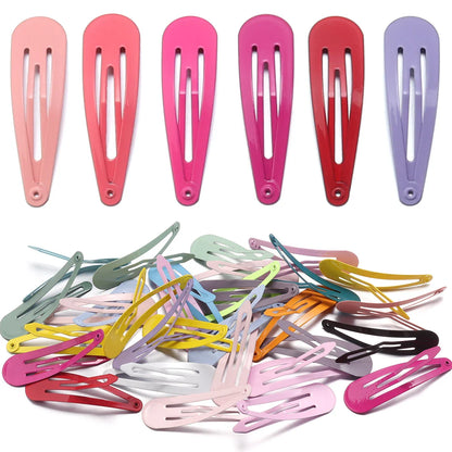 50-Pack Metal Candy Color BB Hair Clips – Waterdrop Hairpins for Kids, Girls & Women | Y2K