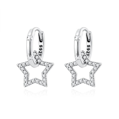 925 Sterling Silver Cherry Butterfly Shining Zircon Stud Earrings | Women's Holiday Charm Jewelry