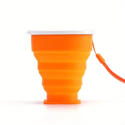 Silicone Collapsible Travel Water Cup | Portable Camping Mug with Lid