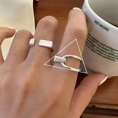 VENTFILLE 925 Sterling Silver Adjustable Rings | Vintage Hip Hop Couples Jewelry