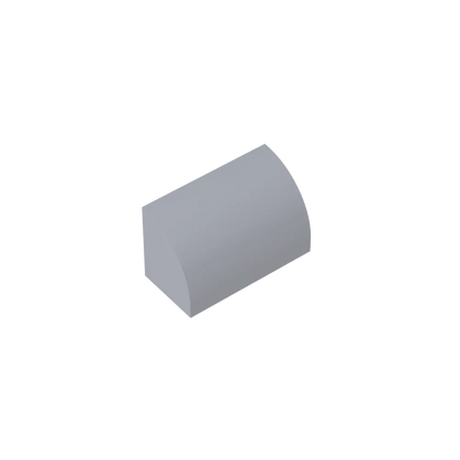 Gobricks GDS-M063 Curved Brick 1 x 2 x 1 No Studs | Compatible Building Block