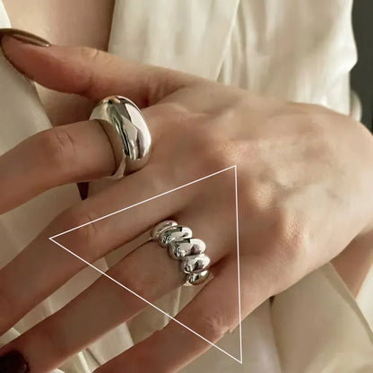 VENTFILLE 925 Sterling Silver Irregular Ring | Geometric Minimalist Jewelry for Women