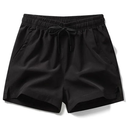 Unisex Lightweight Running Shorts with Zipper Pockets - Quick-Dry Athletic and Beach Shorts