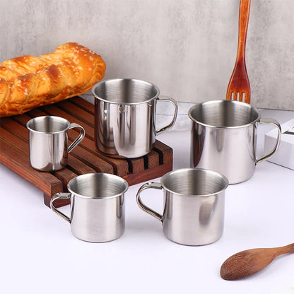 Stainless Steel Coffee Mug | Portable Camping Cup with Handle for Travel and Home