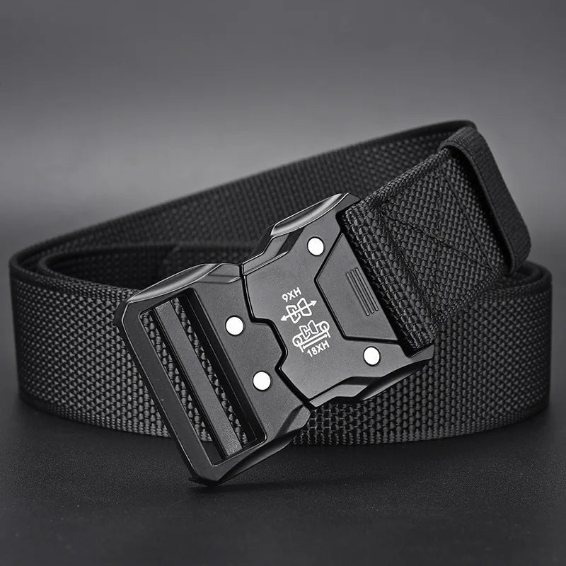 Tactical Waist Belt with Quick-Release Automatic Buckle — 1.5 in (3.7 cm) Durable Unisex Outdoor Belt
