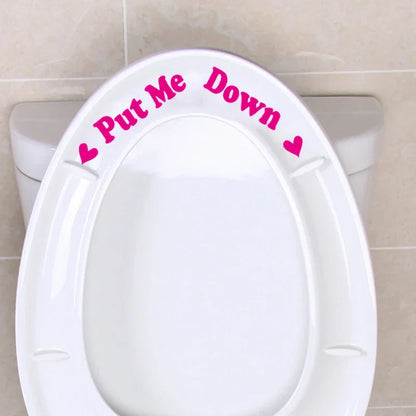 PUT ME DOWN Toilet Seat Reminder Sign | Funny Vinyl Bathroom Decal