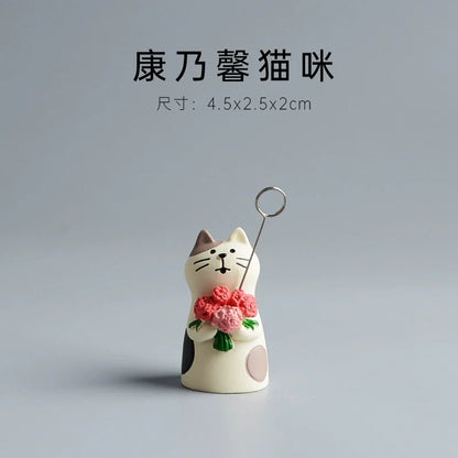 Cute Cat Wedding Zakka Figurine Bride Baby Stroller Resin Model Miniatures Model Cake Ornaments Decor Crafts Desktop Accessories