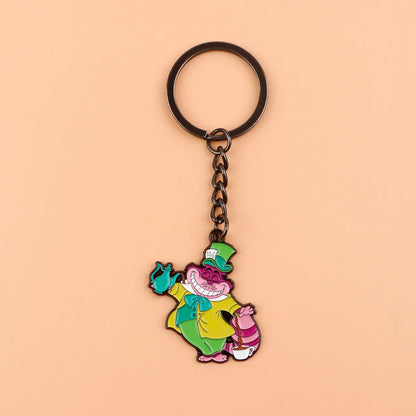 Vintage Motorcycle Keychain | Cartoon Metal Keyring for Backpack