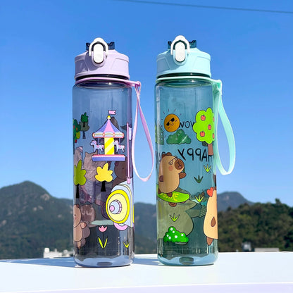 Kapibala Straw Cup | Large Capacity 800ml Sports Water Bottle