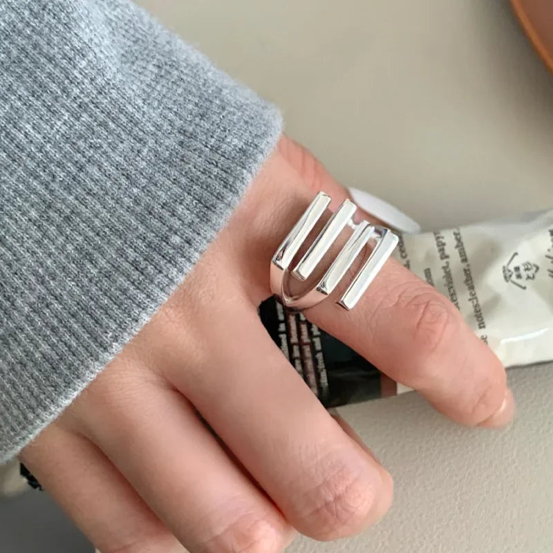 VENTFILLE 925 Sterling Silver Flower Ring | Hollow Out Retro Jewelry for Women