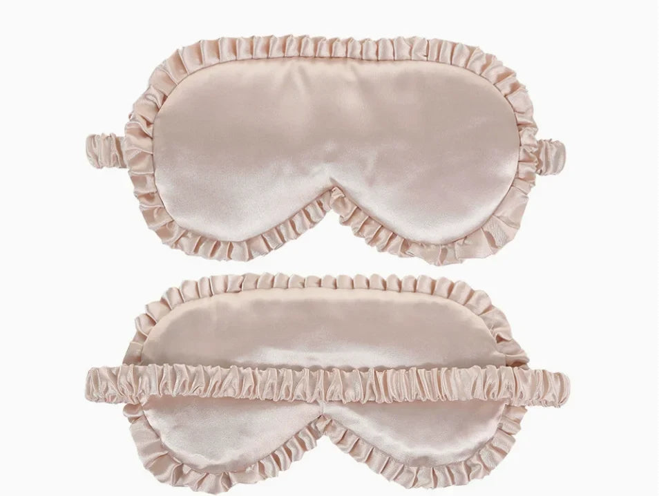 Silk Sleep Mask with Elastic Band and Lace Trim | Lightproof Breathable Eye Cover