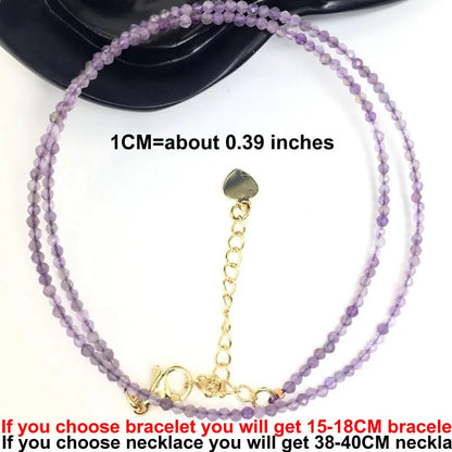 Faceted Gemstone Bead Choker Necklace and Bracelet Set | Natural Stone Jewelry for Men and Women