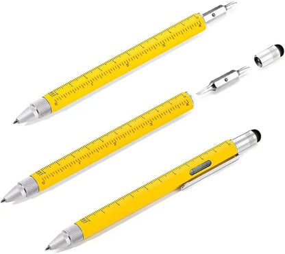 7 in 1 Multifunction Ballpoint Pen | EDC Hand Tool with Ruler Screwdriver Stylus Level