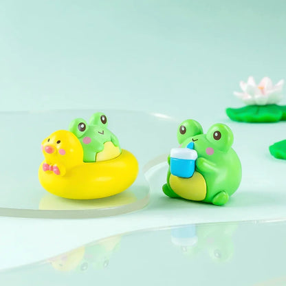 8pcs Funny Cute Holiday Frog Animal Car Decoration Pvc Craft Miniature Figure Tiny for Bonsai Microlandscape Fairy Garden Decor