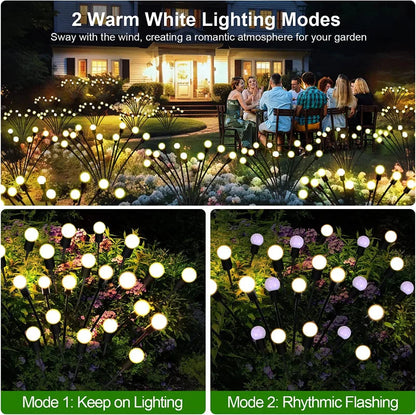 12Pack Solar LED Starburst Firefly Lights – IP66 Waterproof Garden & Lawn Decoration