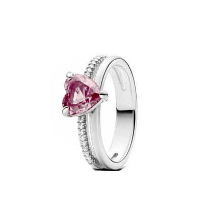 Sparkling Pink Bow Lotus Elephant Ring | Women's Wedding Banquet Jewelry Gift