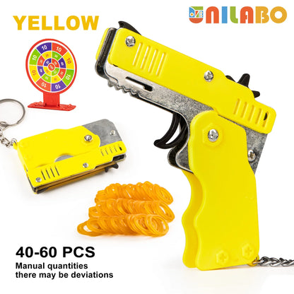 Mini Alloy Foldable Rubber Band Gun Keychain | Quick Shooting Toy