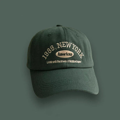 Korean Retro Embroidered Letter Baseball Cap - Unisex Casual Sun Protection Hat
